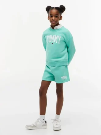 Pantalón corto con logo Tommy para niña