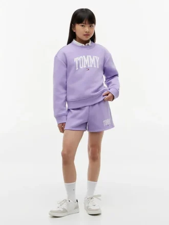 Pantalón corto con logo Tommy para niña