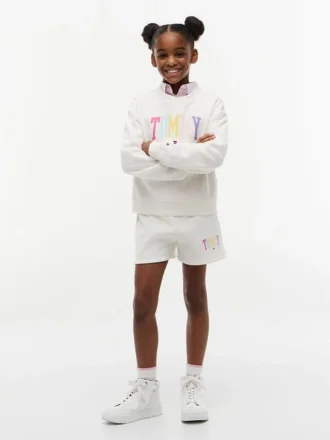 Pantalón corto con logo Tommy para niña