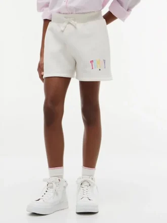Pantalón corto con logo Tommy para niña