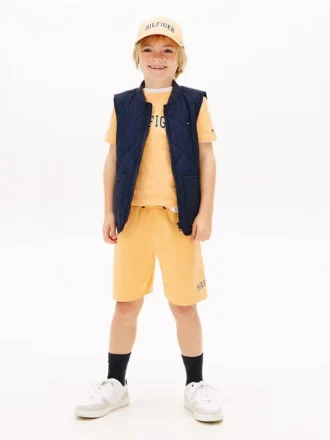 Pantalón corto de chándal de pierna ancha con logotipo de Hilfiger para niños