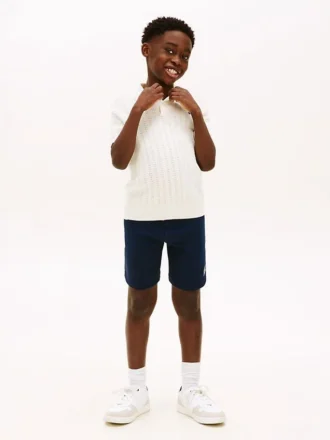 Pantalón corto de chándal de pierna ancha con logotipo de Hilfiger para niños