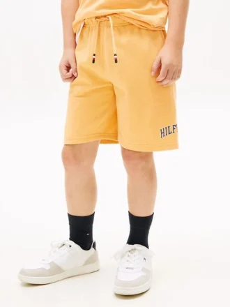 Pantalón corto de chándal de pierna ancha con logotipo de Hilfiger para niños