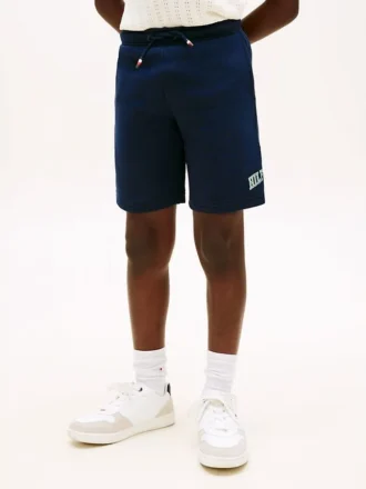 Pantalón corto de chándal de pierna ancha con logotipo de Hilfiger para niños
