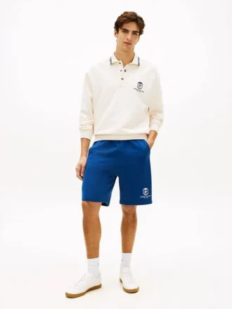 Pantalón corto de felpa con escudo monograma