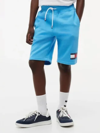 Pantalón corto de sudadera con logo de bandera para niños