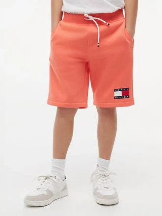 Pantalón corto de sudadera con logo de bandera para niños