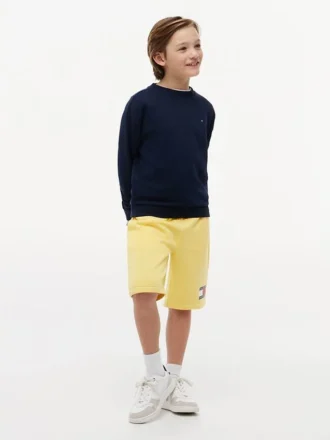 Pantalón corto de sudadera con logo de bandera para niños