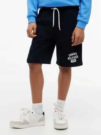 Pantalón corto de sudadera con logo para niños