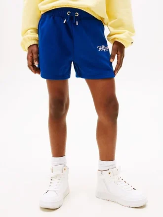 Pantalón corto de sudadera con logotipo bordado para niña