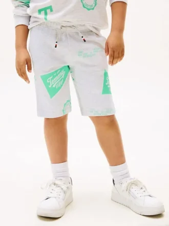 Pantalón corto de sudadera con logotipos mixtos para niños