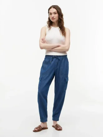 Pantalón jogger cargo de algodón elástico
