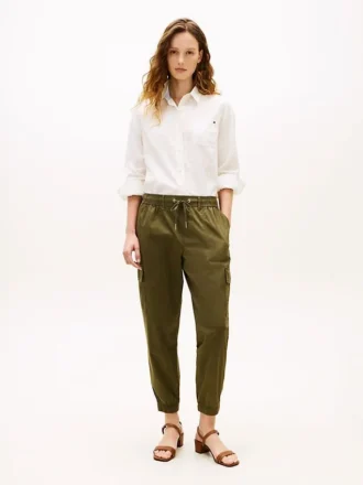 Pantalón jogger cargo de algodón elástico