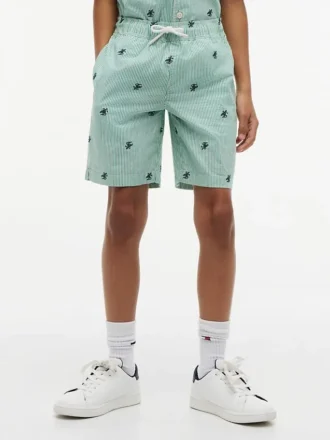Pantalones cortos a rayas con logotipo monograma para niños