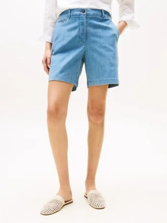 Pantalones cortos chinos elásticos de 7″