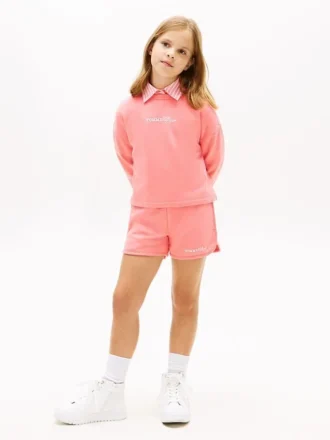 Pantalones cortos con logo Tommy y purpurina para niña