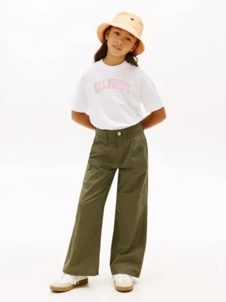 Pantalones de talle alto y pierna ancha para niña
