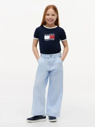 Pantalones de talle alto y pierna ancha para niña