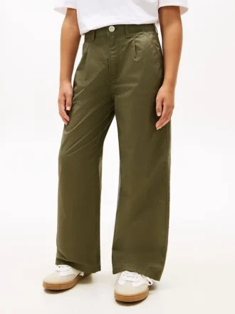 Pantalones de talle alto y pierna ancha para niña