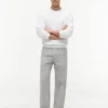 Pantalones holgados de mezcla de algodón y lino