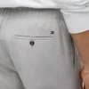 Pantalones holgados de mezcla de algodón y lino