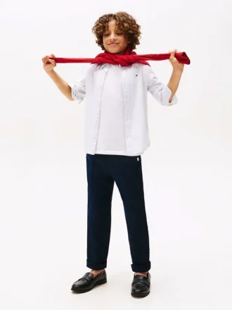 Pantalones holgados de mezcla de lino para niños