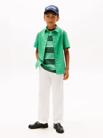 Pantalones holgados de mezcla de lino para niños