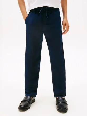 Pantalones holgados de mezcla de lino para niños