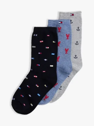 Paquete de 3 pares de calcetines de niño con estampado náutico
