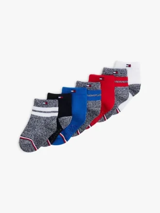 Paquete de 7 pares de calcetines a rayas y lisos para bebés