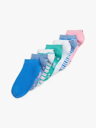 Paquete de 7 pares de calcetines cortos para niños con estampado de margaritas