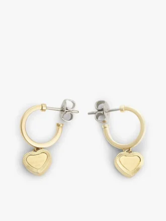 Pendientes de aro con charm de corazón