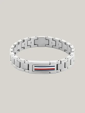 Pulsera de acero inoxidable con rayas de bandera