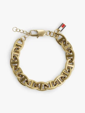Pulsera de cadena con eslabones marineros chapada en oro
