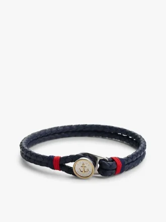 Pulsera de cuero trenzado de estilo náutico