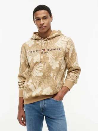 Sudadera con capucha y estampado tropical
