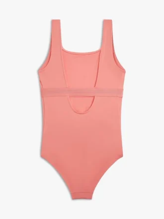 Traje de baño con cuello cuadrado y logotipo para niñas