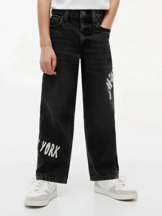 Vaqueros holgados con estampado de grafitis Hilfiger para niños
