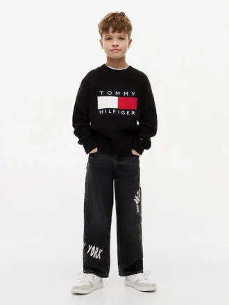 Vaqueros holgados con estampado de grafitis Hilfiger para niños