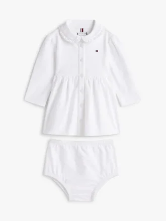 Vestido polo elástico de manga larga para bebés