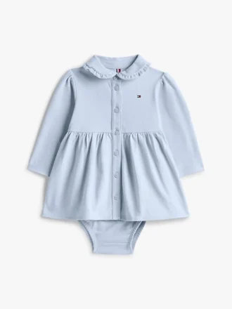 Vestido polo elástico de manga larga para bebés