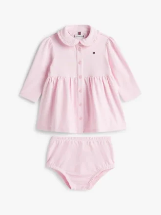 Vestido polo elástico de manga larga para bebés
