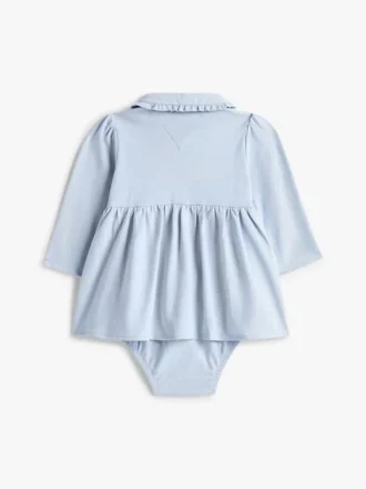 Vestido polo elástico de manga larga para bebés