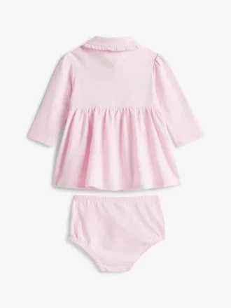 Vestido polo elástico de manga larga para bebés
